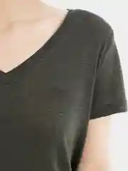 Футболка женская Lee V NECK TEE SERPICO GREEN однотонная, V-образный вырез