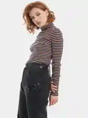 Лонгслив женский Lee Ls Striped Rib Tee Burnt Ocra, полосатый