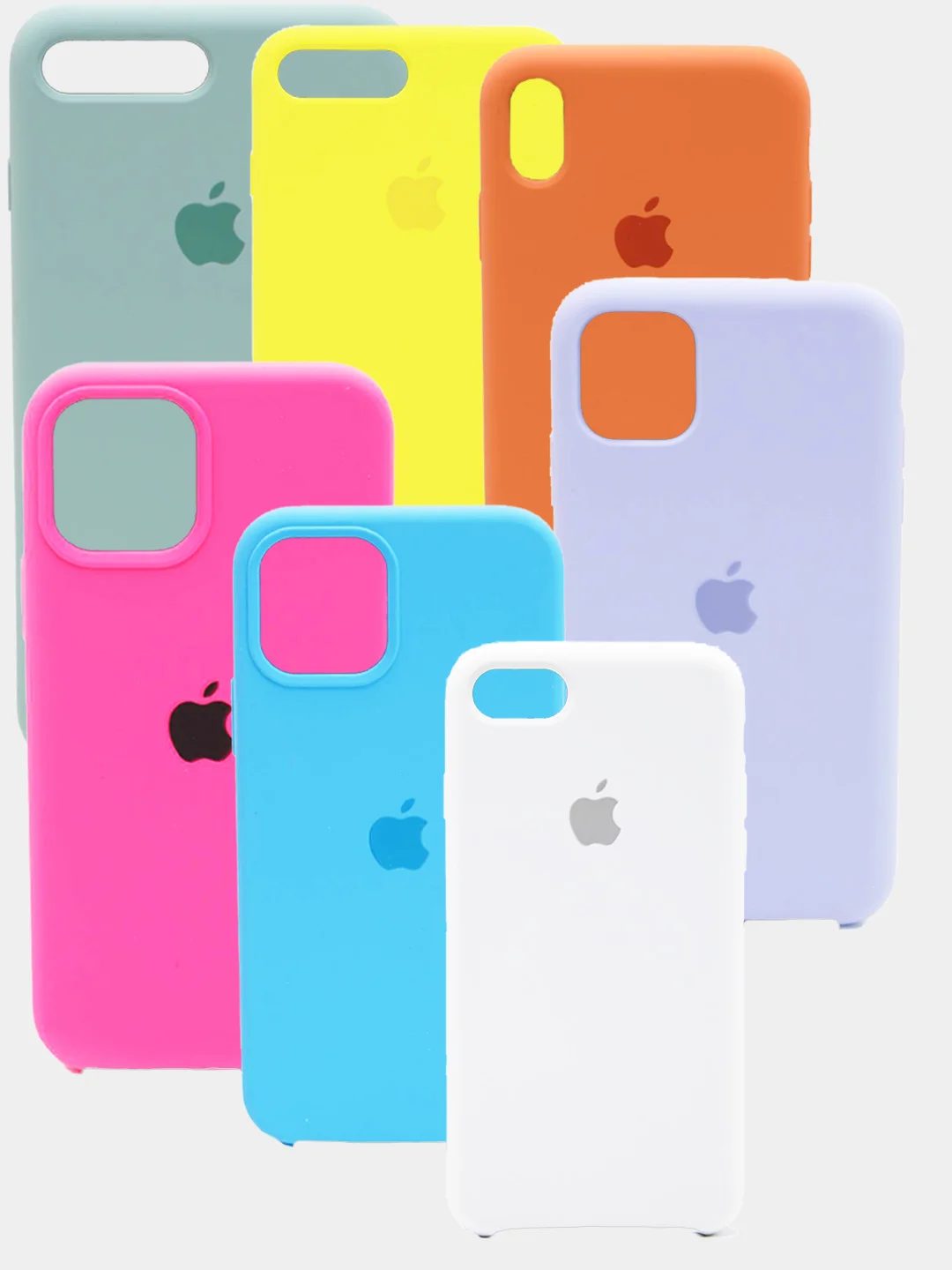 Зеленый чехол Silicone Case iPhone, открытый низ 11 pro/XR/7 plus/8 plus