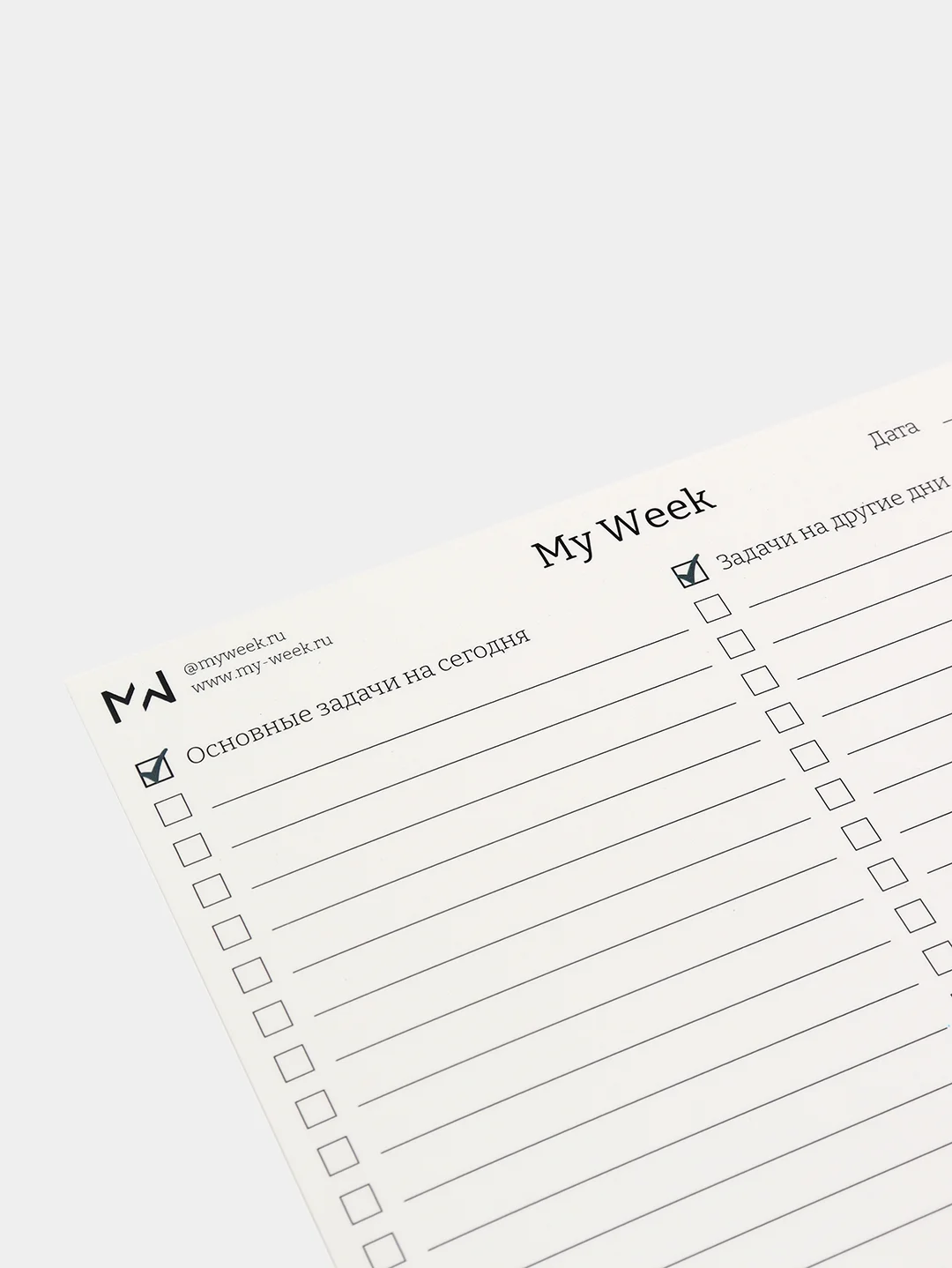 Планинг настольный недатированный на день MyWeek Формат А4 с маркером на магните и губкой