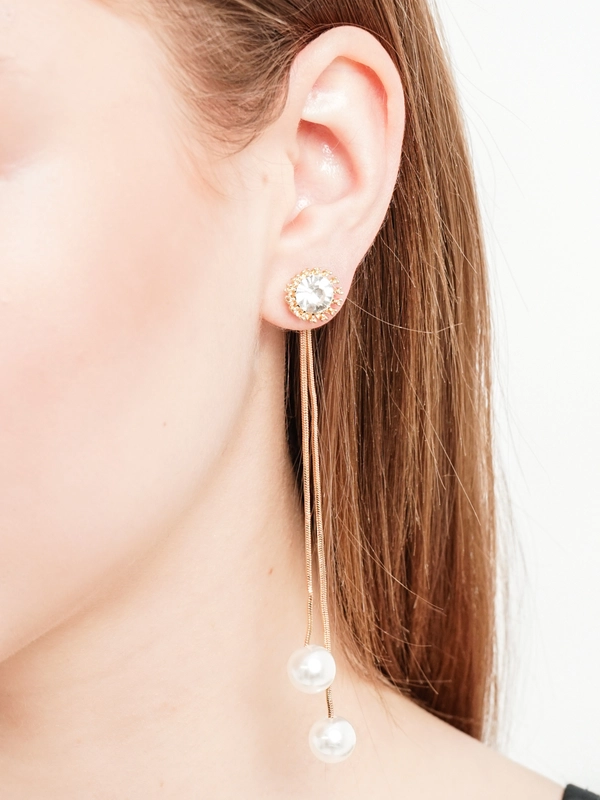 Серьги длинные с подвесками "Pearls", висячие серьги женские вечерние с жемчугом бижутерия