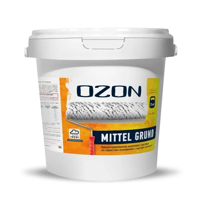 Грунтовка акриловая OZON Mittelgrund ВД-АК 017 концентрат для впитывающих оснований