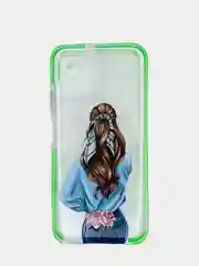 Голубой чехол Huawei P40 Lite, Хуавей П40 Лайт, прозрачный плотный с рисунком и цветной рамкой