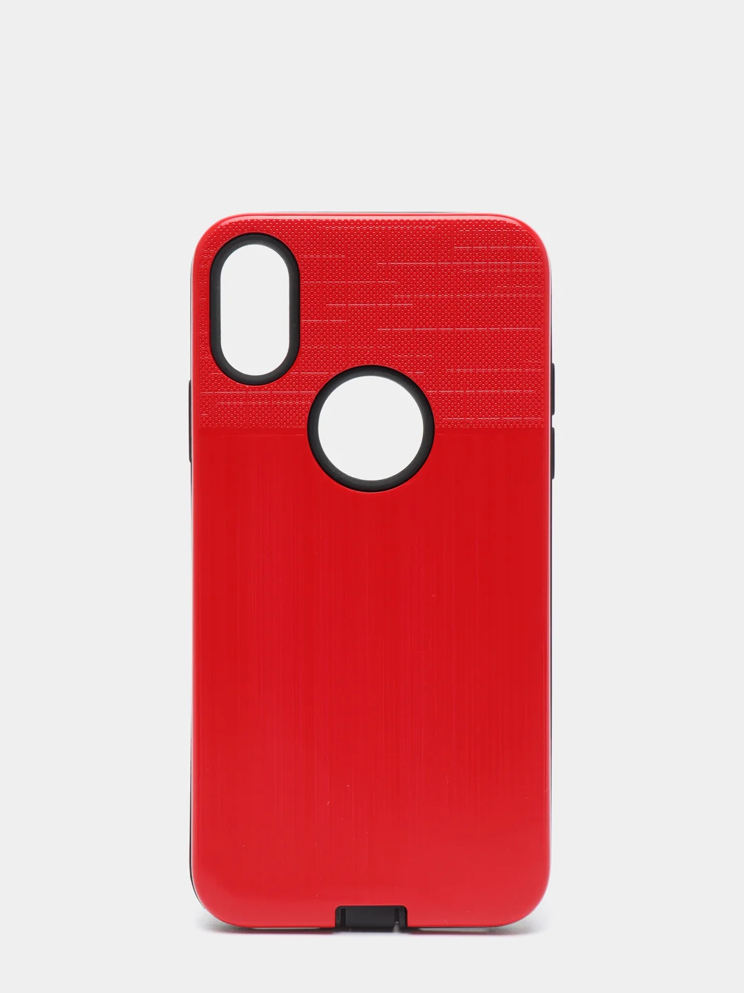 Красный iphone X / XS чехол силикон + пластик с эффектом "металлик"