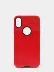 Красный iphone X / XS  чехол силикон + пластик с эффектом "металлик"
