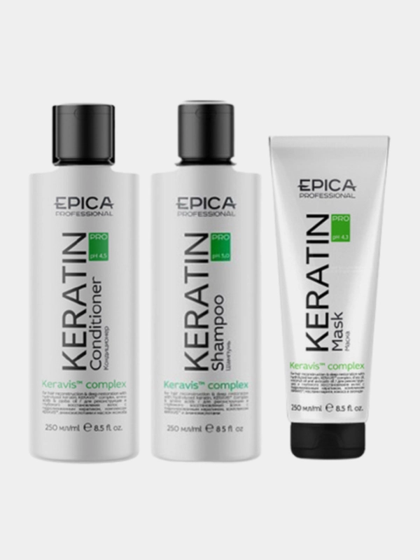 EPICA Набор для волос Keratin Pro (шампунь 250мл, кондиционер 250мл, маска 250мл)