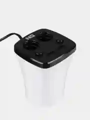 Зарядное устройство в авто подстаканник, 2 гнезда прикуривателя, 2xUSB, 3.1А пластик
