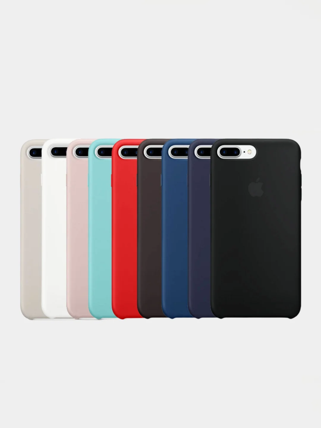 Серый меланж чехол Silicone Case для iPhone 7 Plus 8 Plus