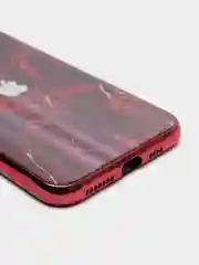 Чехол iPhone 11 Pro Max пластиковый мрамор c логотипом