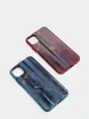Чехол iPhone 11 Pro Max пластиковый мрамор c логотипом