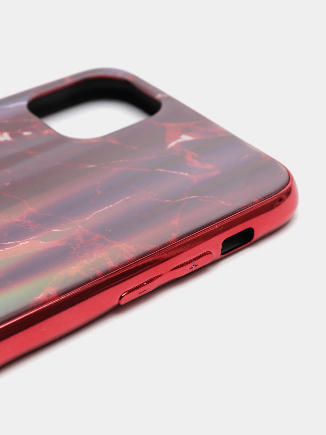 Чехол iPhone 11 Pro Max пластиковый мрамор c логотипом