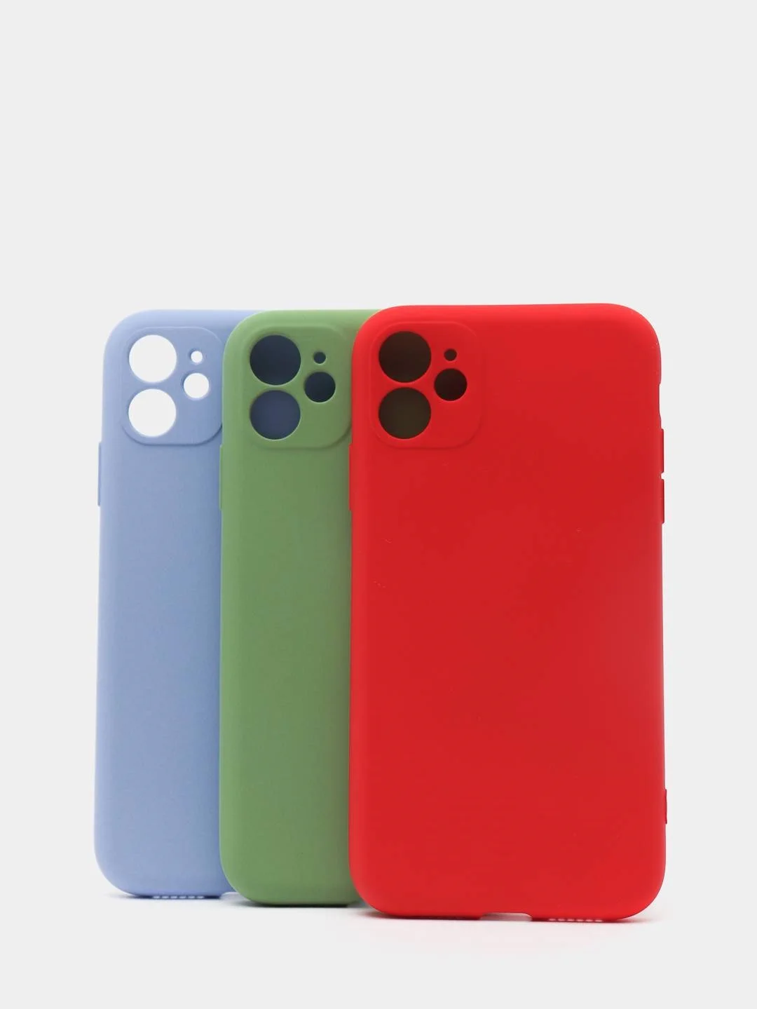 Красный силиконовый чехол с защитой камеры на iPhone 11, 11 Pro с бархатной подкладкой