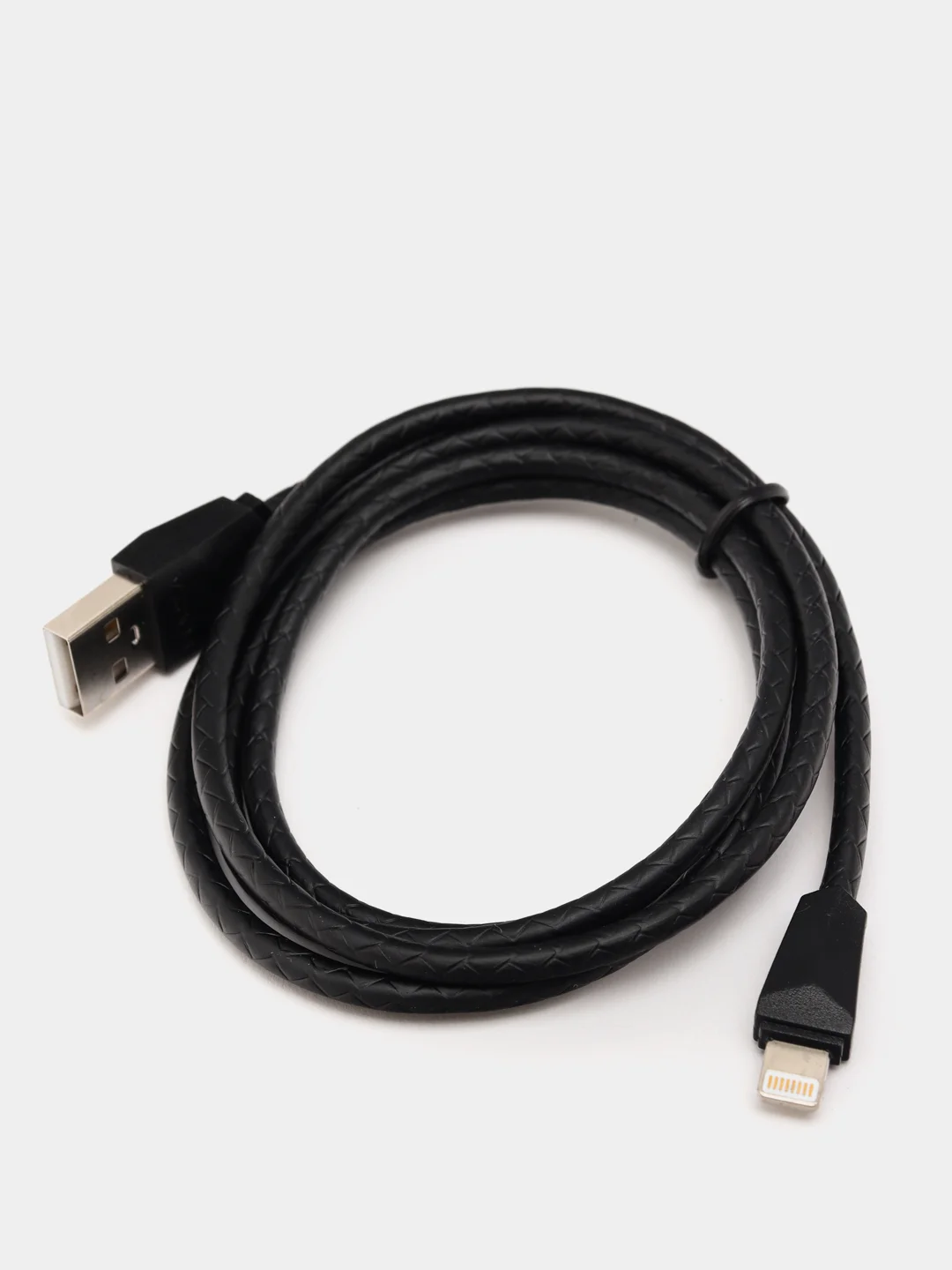 Черный кабель для зарядки, IP usb lightning, 1м, 1,5A, покрытие TPE