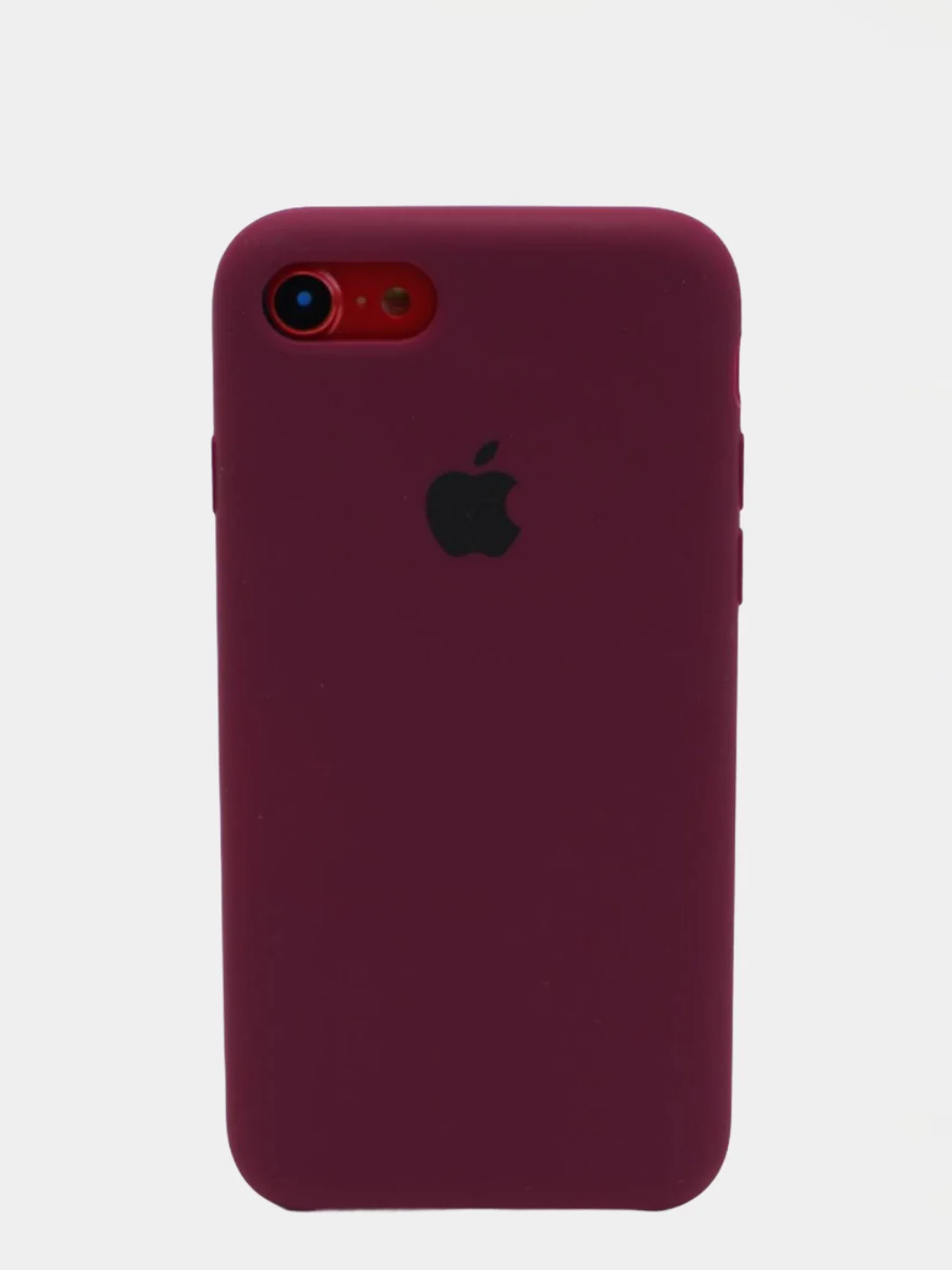 Багровый чехол Silicone Case для iPhone 7, 8, SE2, iPhone Se2 2020, с логотипом
