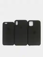 Угольный чехол Silicone case для iPhone 11/XR/12/7/8/X/XS/6S/Pro/Max,Plus,SE Силиконовый (айфон)