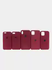 Багровый чехол Silicone case для iPhone 11/XR/12/7/8/X/XS/6S/Pro/Max,Plus,SE Силиконовый (айфон)