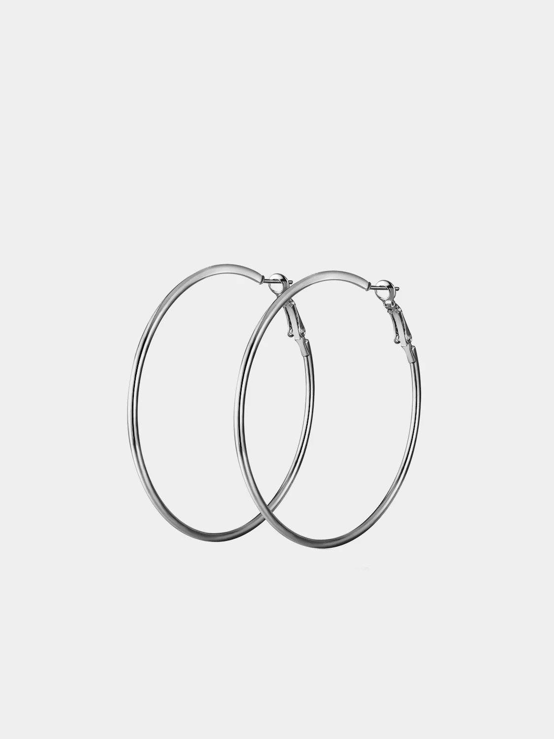 Серый серьги кольца Конго классические женские круглые сережки