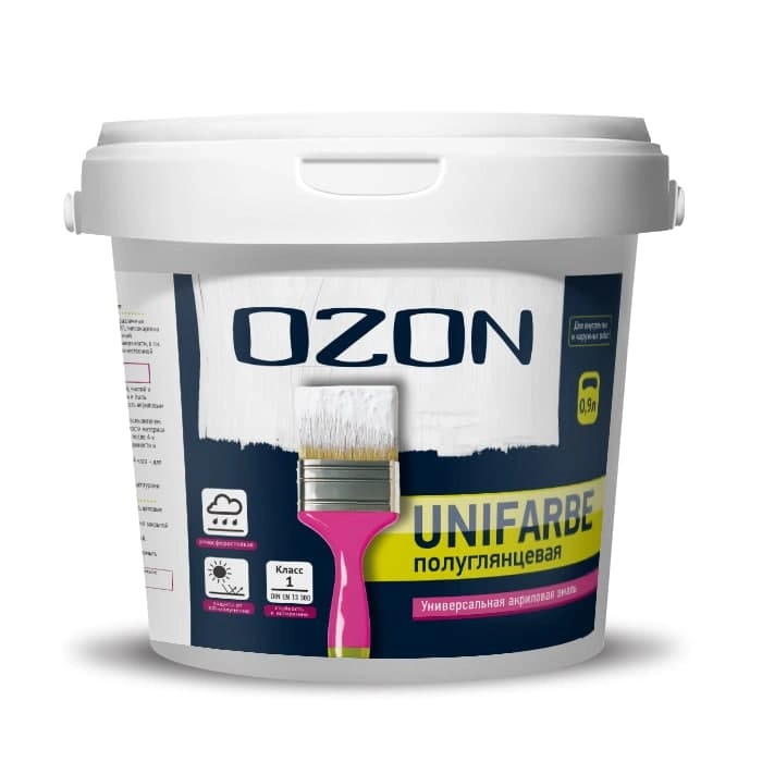Эмалевая универсальная OZON Unifarbe ВД-АК 158 для наружных работ по дереву полуглянцевая