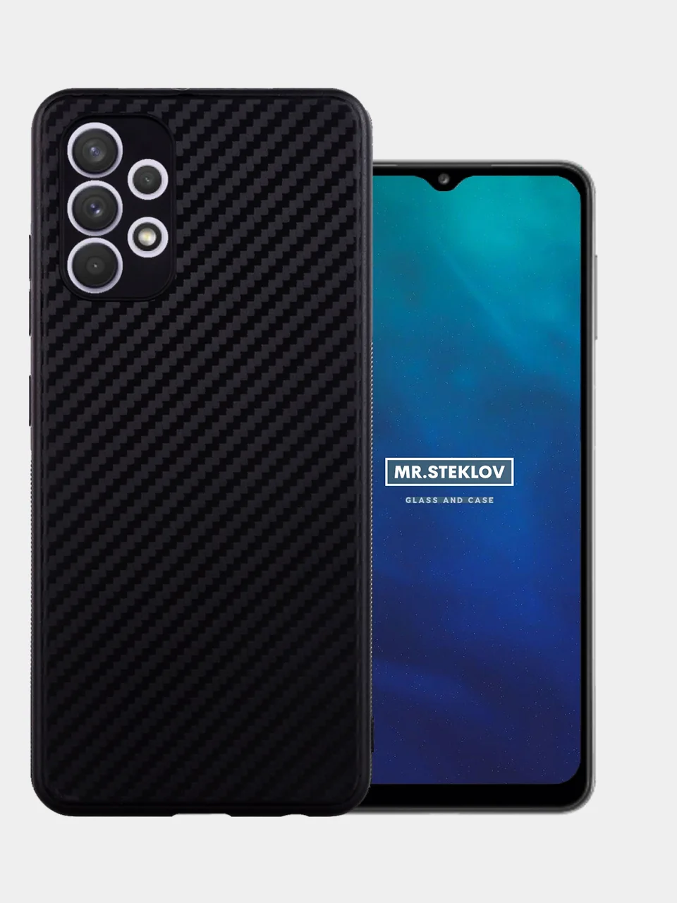 Чехол для Samsung A32 4G стиль под карбон