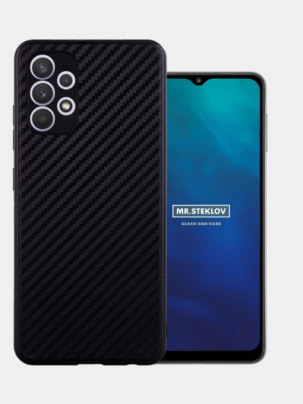 Чехол для Samsung A32 4G стиль под карбон