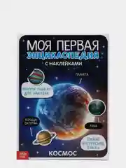 Коричневый книги с наклейками "Моя первая энциклопедия"