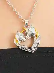 Серебряный цепочка с кулоном "Единорог"