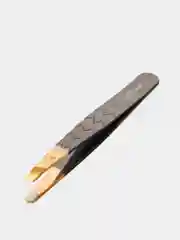 Mertz A185 Пинцет диагональный с декором, черная никелированная сталь с позолотой