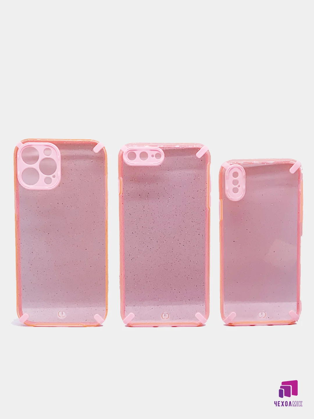 Розовый чехол для iPhone 7/8/ SE 2020/7+/8+/XR/X/XS/11/11PRO/12 PRO/12 PRO MAX с блестками
