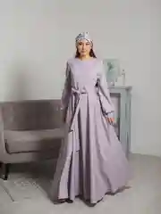 Лавандовый платье женское длинное расклешоное