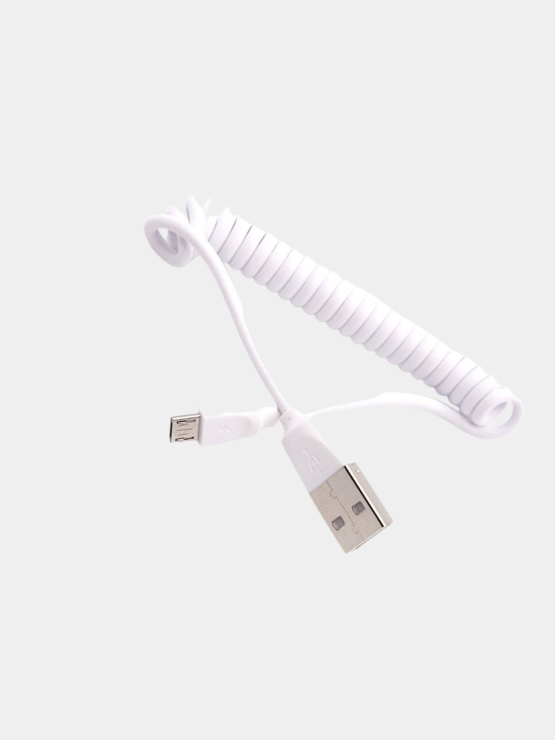 Кабель зарядный Micro Usb со спиральной оплеткой белый 1м ТМ Selecline, для  авто купить по цене 79 ₽ в интернет-магазине KazanExpress