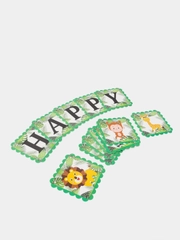 Гирлянда-растяжка Happy Birthday "Зебра"