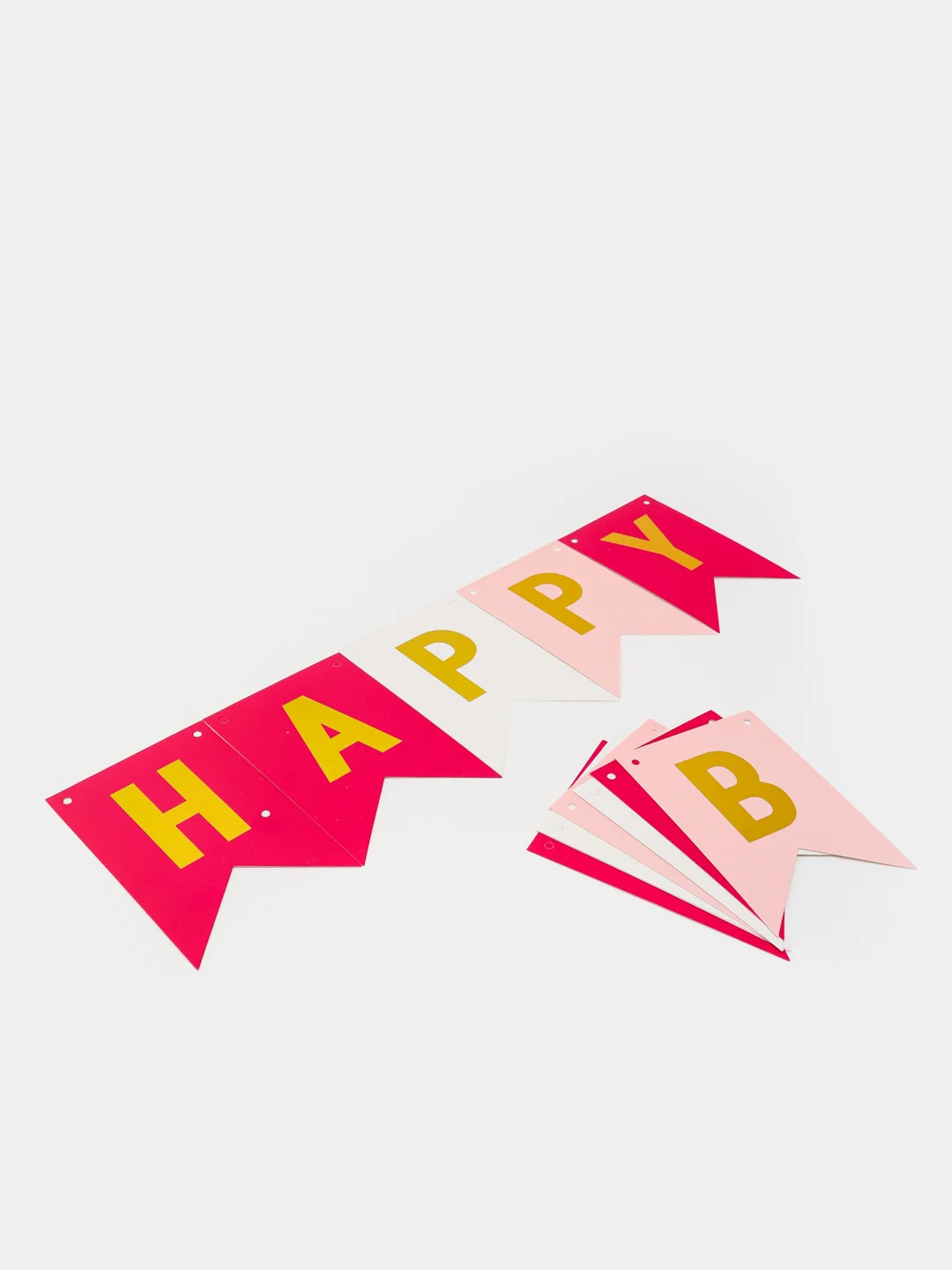 Оранжевый гирлянда-растяжка и флажки  "Happy Birthday" 26 видов