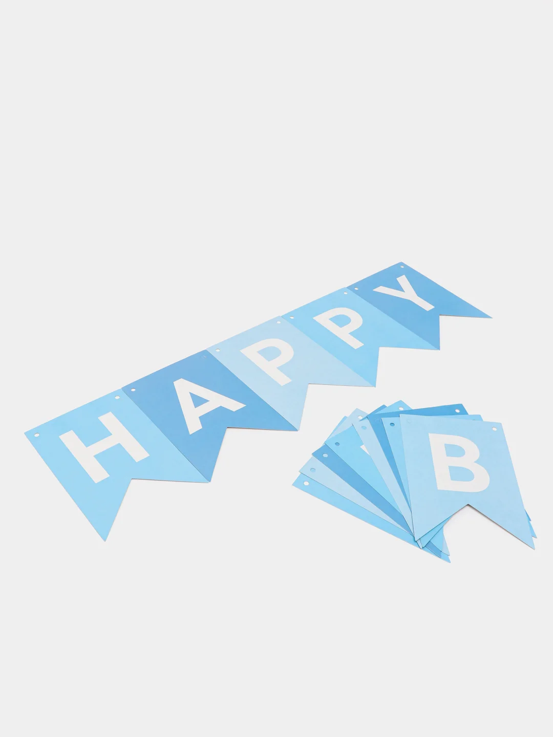 Индиго гирлянда-растяжка и флажки  "Happy Birthday" 26 видов