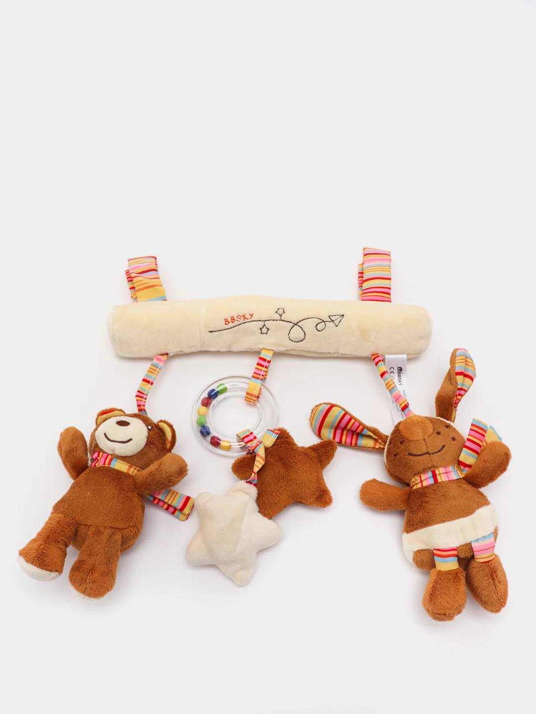 Коричневый игрушки на кровать и коляску