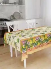 Бежевый скатерть Лимоны, рогожка