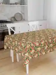 Зеленый скатерть Мозаика, рогожка