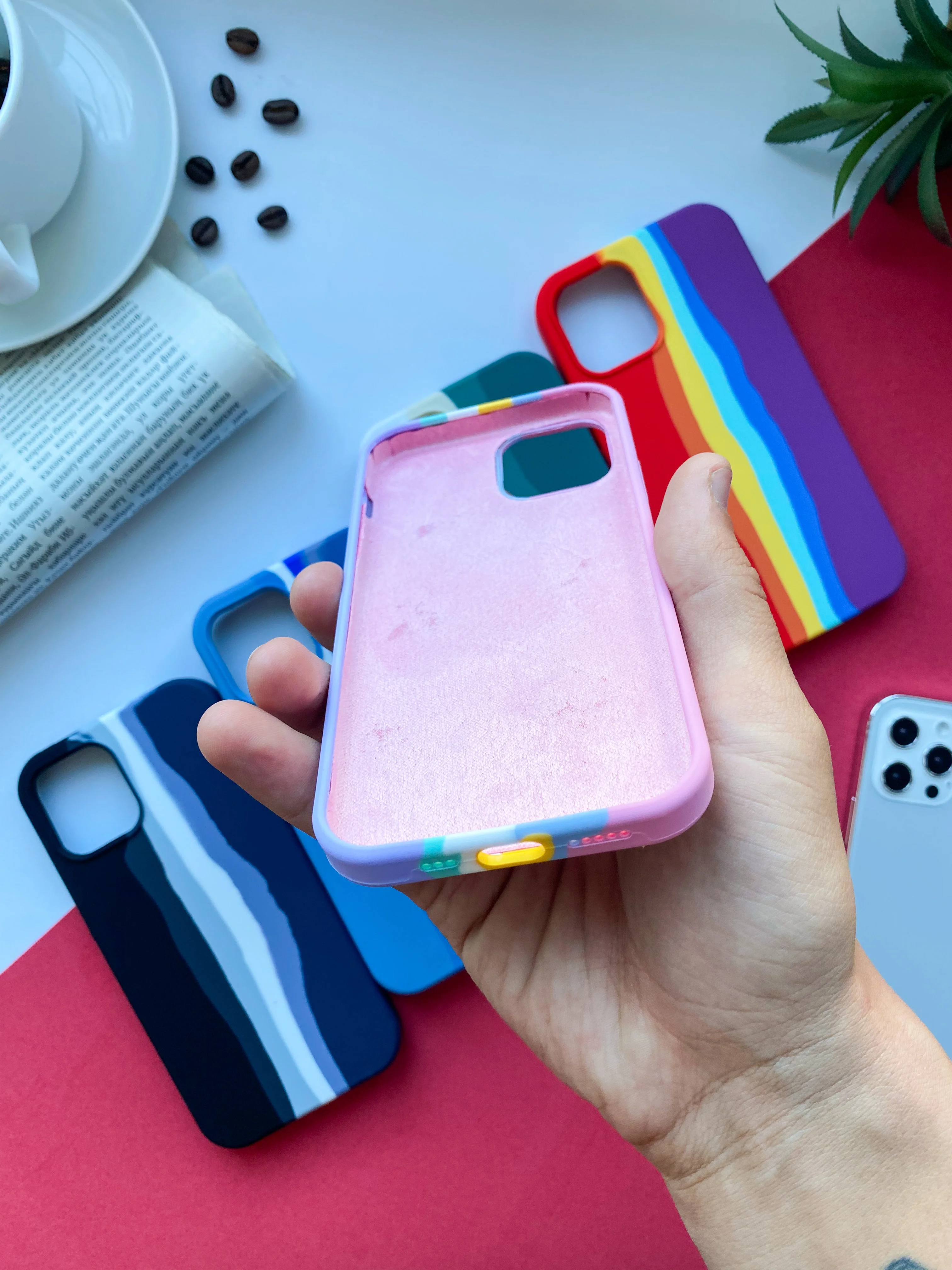 Чехол накладка Радужный для iPhone 7 8 SE2 7+ 8+ 11 12pro 12 12proMax 11 XR