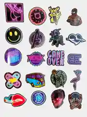Наклейки стикеры Neon/Неоновые/50 штук/ Стикерпак