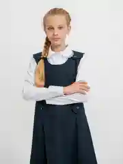 Школьный синий сарафан