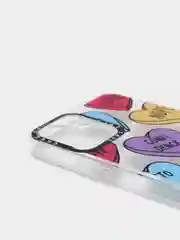 Чехол iPhone 12, силиконовый с принтом "сердечки"