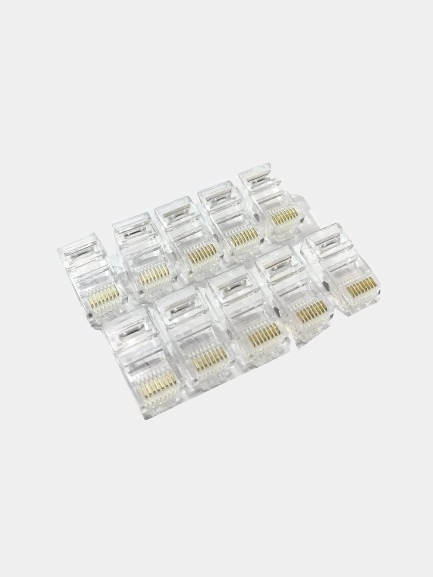 10 штук коннектор RJ-45 RJ45 8P-8C CAT5e, интернет разъем, 8 контактов, прозрачный LAN
