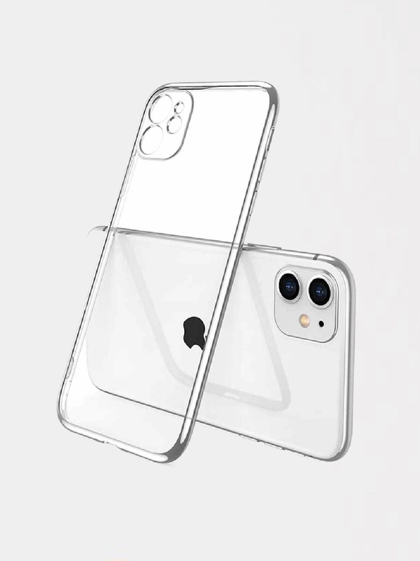 Чехол для iPhone 11 силиконовый прозрачный с защитой камеры