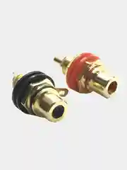2 штуки Разъем RCA гнездо тюльпан на корпус (красный + черный)