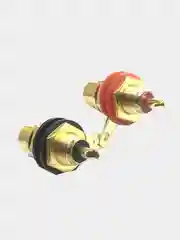 2 штуки Разъем RCA гнездо тюльпан на корпус (красный + черный)