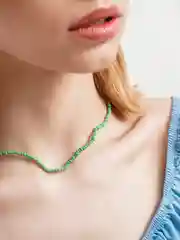 Лайм колье-чокер из бисера