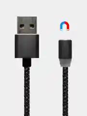 Серебряный магнитный зарядный кабель USB с насадками, Lightning, Type-c, MicroUsb