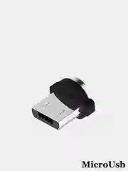 Синий магнитный зарядный кабель USB с насадками, Lightning, Type-c, MicroUsb