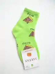Лайм носки яркие "PIZZA, BURGER"
