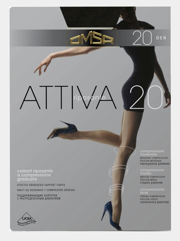Колготки эластичные с распределенным давлением, Омsа Attiva 20 den