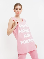 Топ MAKE MONEY NOT FRIENDS Розовый